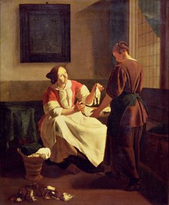 De visverkoper (olieverf op doek)