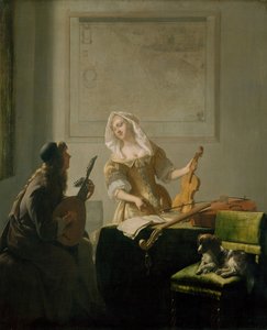 De muziekles door Jacob Lucasz Ochtervelt