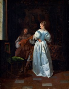 De Serenade, ca.1669 (olieverf op doek) door Jacob Ochtervelt