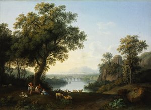 Rivierlandschap door Jacob Philipp Hackert