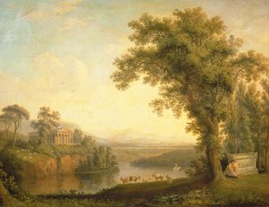 Antiek landschap met het graf van Phaëton, 1785 door Jacob Philippe Hackert