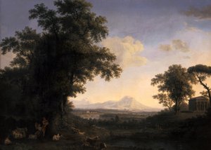 Arcadisch landschap door Jacob Philippe Hackert