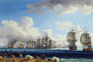 De slag bij Chesma op 5 juli 1770