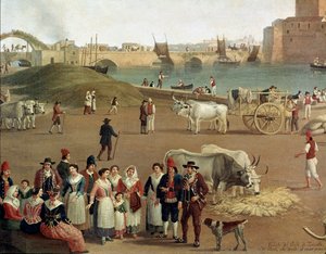 Uitzicht op de haven van Taranto (detail)