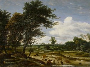 Landschap met herders en vee