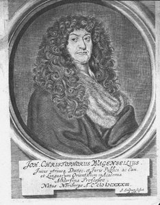Portret van Johann Christoph Wagenseil 1633-1705, einde 17e eeuw door Jacob Sandrart von