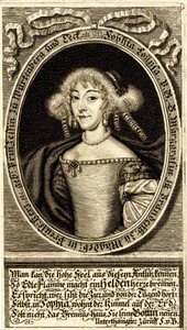 Portret van Sophie Louise van Württemberg-Stuttgart 1642-1702, Markgravin van... door Jacob Sandrart von