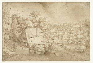 Landschap met Abraham en Izaäk door Jacob Savery (I)