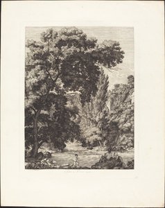 Onder de Ponte Lupo in Tivoli door Jacob Wilhelm Mechau