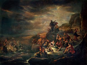 De doortocht door de Rode Zee door Jacob Willemsz de Wet or Wett