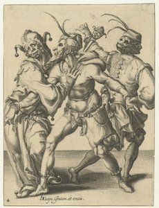 Drie dansende mannen