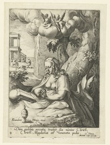 Maria Magdalena als berouwvolle zondaar door Jacob de Gheyn (II) (workshop of)