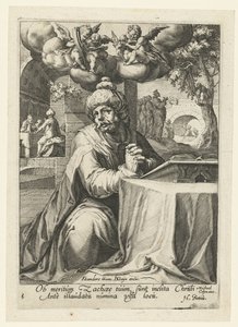 Zacheüs als berouwvolle zondaar door Jacob de Gheyn (II) (workshop of)