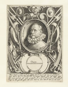 Portret van Ludolf van Ceulen op 56-jarige leeftijd