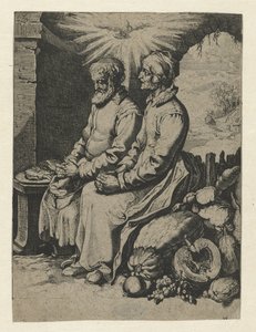 Biddend oud echtpaar door Jacob de Gheyn (III) (attributed to)