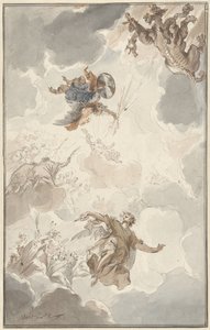 Aartsengel Michaël verslaat de draak door Jacob de Wit