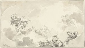 Ontwerp voor plafondschildering door Jacob de Wit