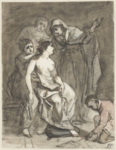 Schets van een boetende Magdalena (?)