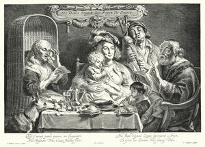 Het familieconcert door Jacob the Elder (after) Jordaens