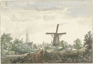 Gezicht op de Leusdense weg naar Amersfoort