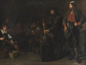 Een glas- en koraalfabriek door Jacob van Loo