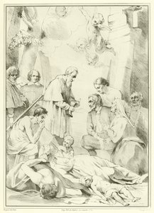 St. Macarius van Gent helpt de pestslachtoffers door Jacob van Oost