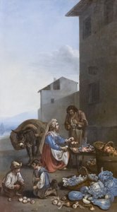 Fruitenverkoopster door Jacob van Staverden