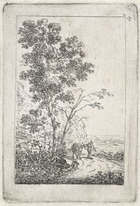Man met ezel in een landschap door Jacob van Strij