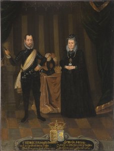 Koning Frederik II van Denemarken (1534-1588) en Koningin Sophie van Denemarken (1557-1631)