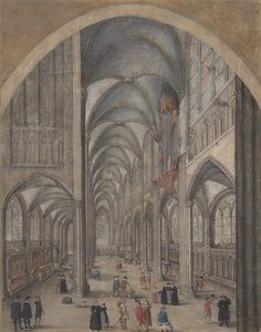 Interieur van de Kathedraal van Straatsburg door Jacob van der Heyden.