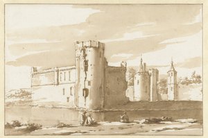 Gezicht op het kasteel St. Aldegonde te West-Souburg door Jacob van der Ulft (attributed to)