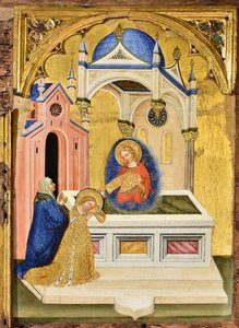 Lucia biddend bij het graf van Sint Agatha, ca. 1410 door Jacobello del Fiore.