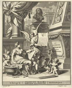 Titelpagina voor A. Bogaert, De roomsche monarchy, vertoont in de muntbeelden der westersche en oostersche keizeren, Utrecht 1697