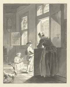 Een moeder vermaant haar naar school gaand kind