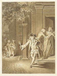 Scene uit Lubbert Lubbertse, of de geadelde boer