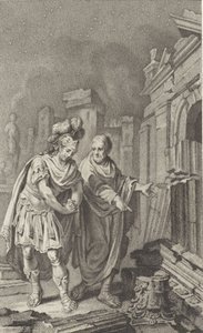 Scipio Aemilianus voor de ruïnes van Carthago in gezelschap van Polybius, 1797