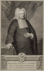 Johann Ernst Schmidt, c.1732 door Jacobus Houbracken
