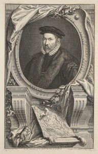 Portret van Nicholas Bacon, illustratie uit 