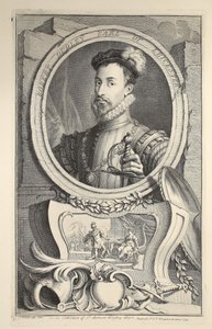 Portret van Robert Dudley, Graaf van Leicester, illustratie uit 