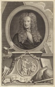 Sir Isaac Newton, Engelse natuurkundige, wiskundige en astronoom door Jacobus Houbraken