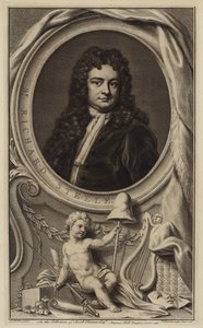 Sir Richard Steele, Ierse schrijver, toneelschrijver en politicus (gravure) door Jacobus Houbraken