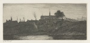 Gezicht op een stad door Jacobus Ludovicus Cornet