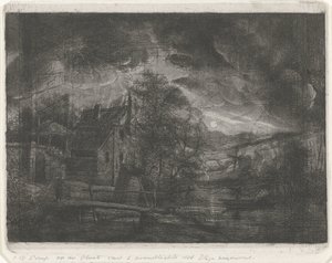 Landschap bij maanlicht