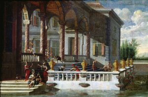 Italiaans Paleis met galerij en terras