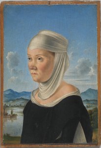 Portret van een vrouw, mogelijk een non van San Secondo; (verso) Scène in Grisaille