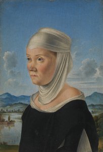 Portret van een vrouw, mogelijk een non van San Secondo, verso scène in grisaille, ca. 1485-95