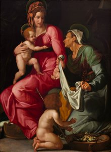 Madonna en Kind met Sint-Elizabeth en Sint-Jan de Doper door Jacopino del Conte