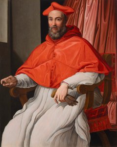 Portret van Niccolo Gaddi (1537-1591), in kardinaalsgewaad, handschoenen vasthoudend