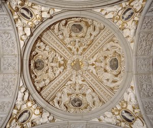 Detail van het plafond in de Sansovino Galerij, Venetië, ca. 1537 door Jacopo (1486 1570) Sansovino