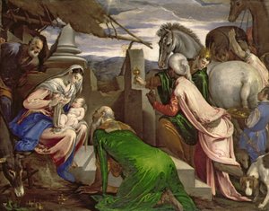 Aanbidding der Wijzen door Jacopo Bassano